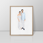 Personalized Watercolour Portrait painting from photo, Wedding couple Portrait, Anniversary Present, Valentine's Day Gift for Wife Husband