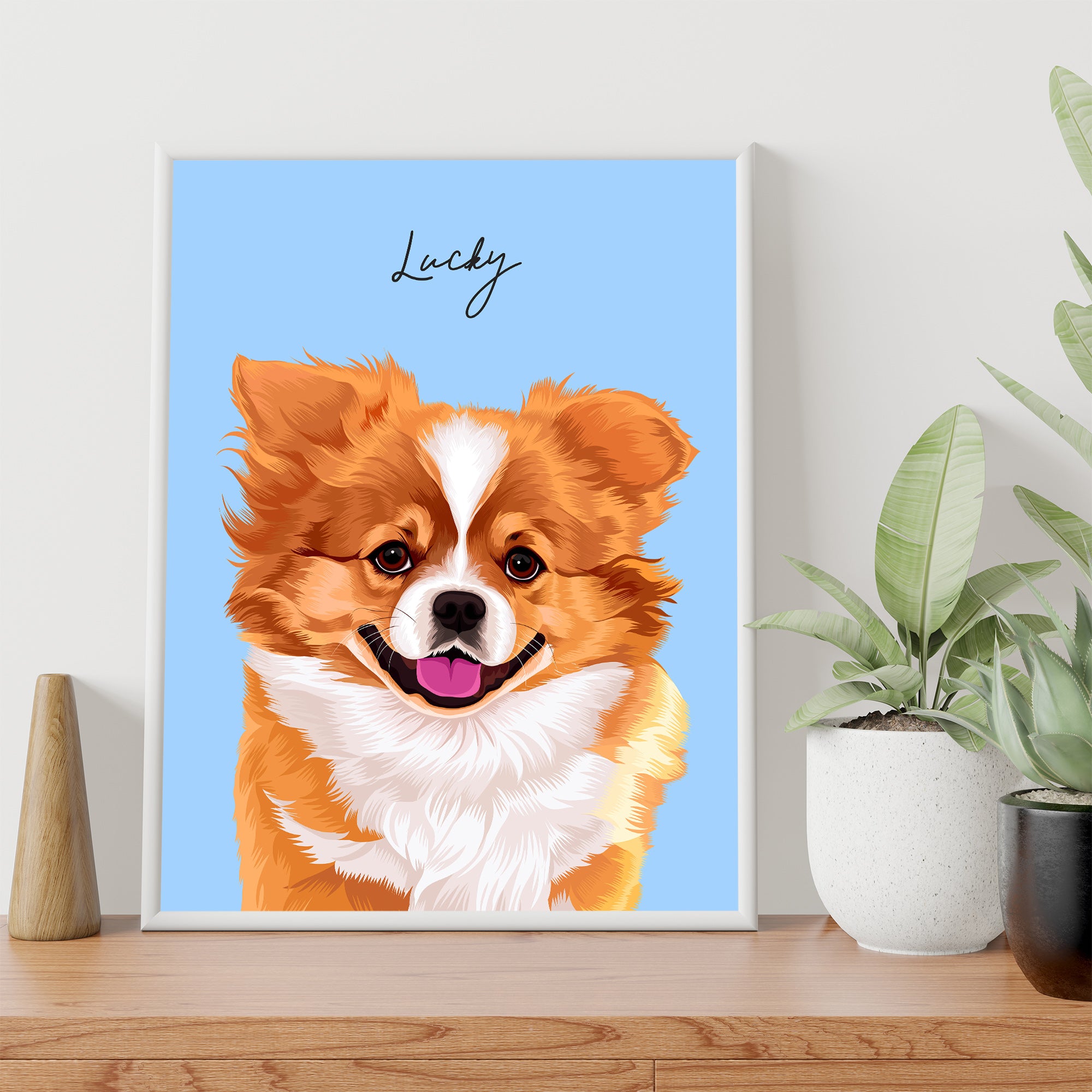 Custom Pet Portrait Framed Poster