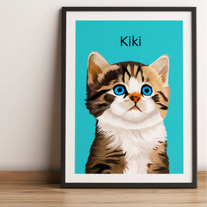 Custom Pet Portrait Framed Poster