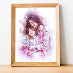 Personalized Mother's Day Gift Watercolor portrait from photo