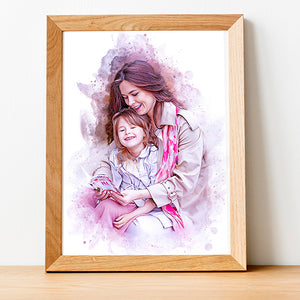Personalized Mother's Day Gift Watercolor portrait from photo
