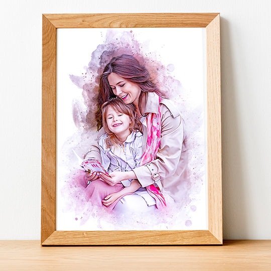Personalized Mother's Day Gift Watercolor portrait from photo