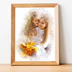 Personalized Mother's Day Gift Watercolor portrait from photo