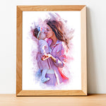Personalized Mother's Day Gift Watercolor portrait from photo