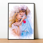 Personalized Mother's Day Gift Watercolor portrait from photo