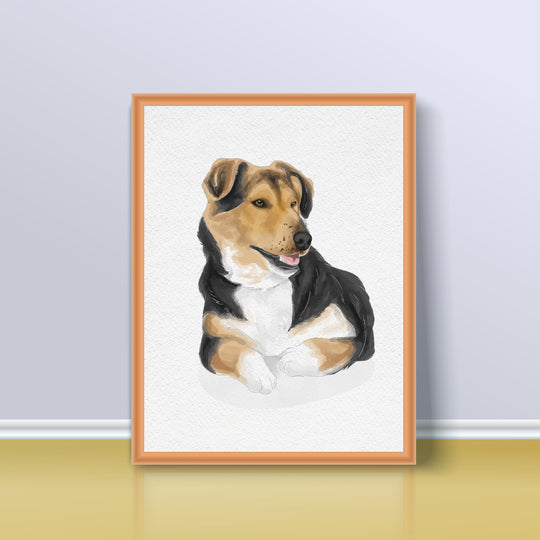 Mini custom watercolor pet portrait from photo, Hand Painted Dog Portrait, Pet Painting, personalized dog portrait, Pet Memorial Gift