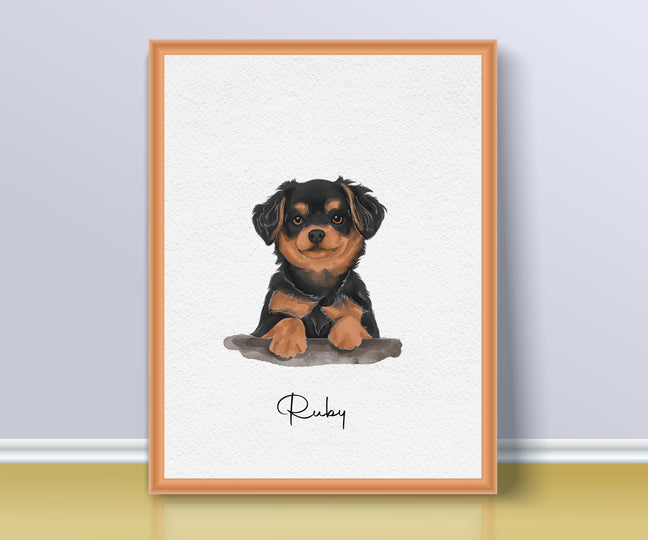 Mini custom watercolor pet portrait from photo, Hand Painted Dog Portrait, Pet Painting, personalized dog portrait, Pet Memorial Gift