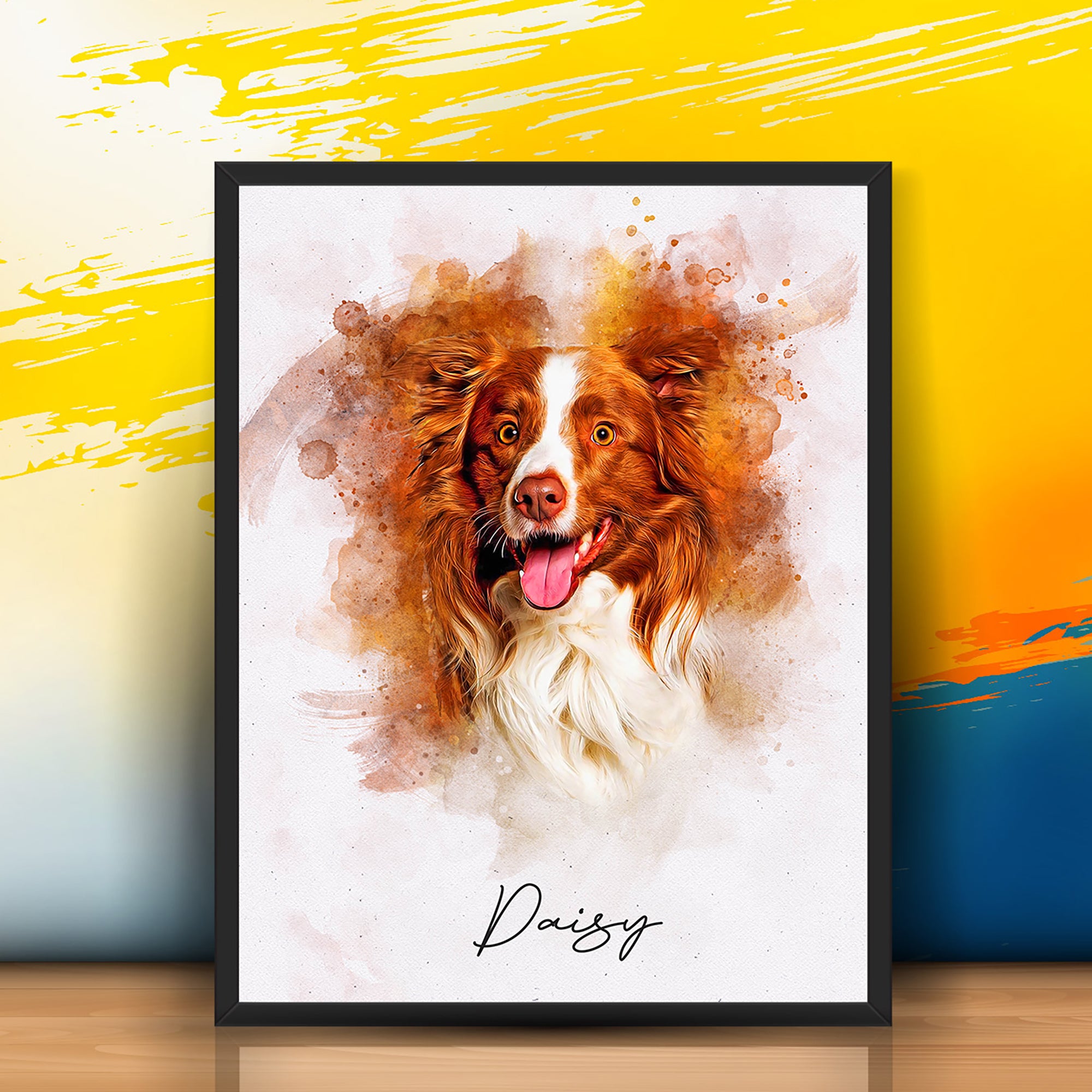 Custom Watercolor Pet Portrait From Photo